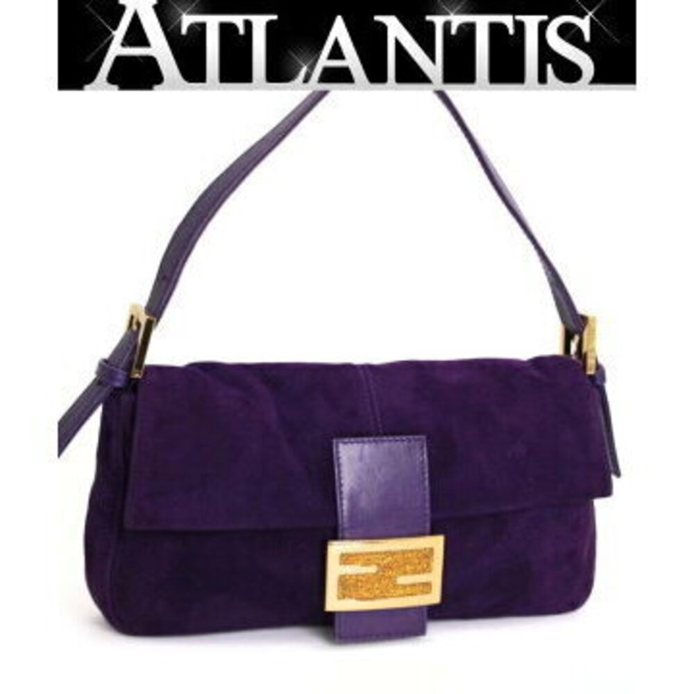 FENDI Mamma Bucket handbag purple suede GG